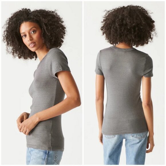 💕MICHAEL STARS💕 Fallon Shine Tee ~ Dark Gray Size NWOT - Picture 7 of 15